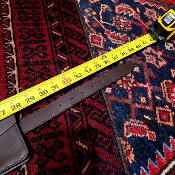 Brooks Brothers Chocolate Brown Leather Belt with Pouch Sz XS/S - Picture 6 of 6